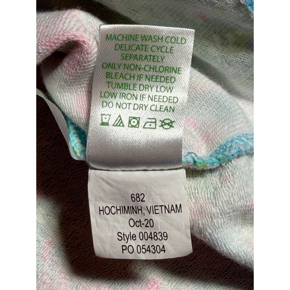 Lilly Pulitzer Womens Turquoise Pink Coral Print Quarter Zip Pullover Large - Picture 8 of 9
